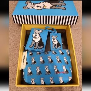Marc Tetro Schnauzer Gift Set Cosmetic, Luggage Tag & Passport/Wallet Travel Set